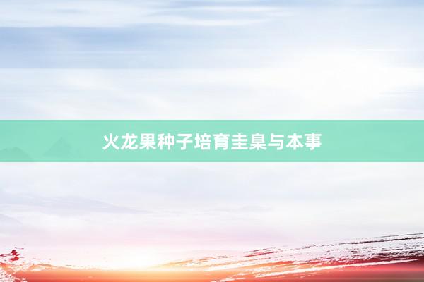 火龙果种子培育圭臬与本事