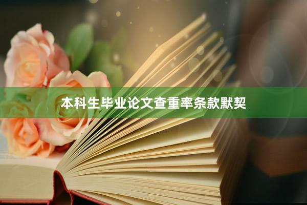 本科生毕业论文查重率条款默契